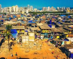 Slums and skyscrapers in Mumbai, India